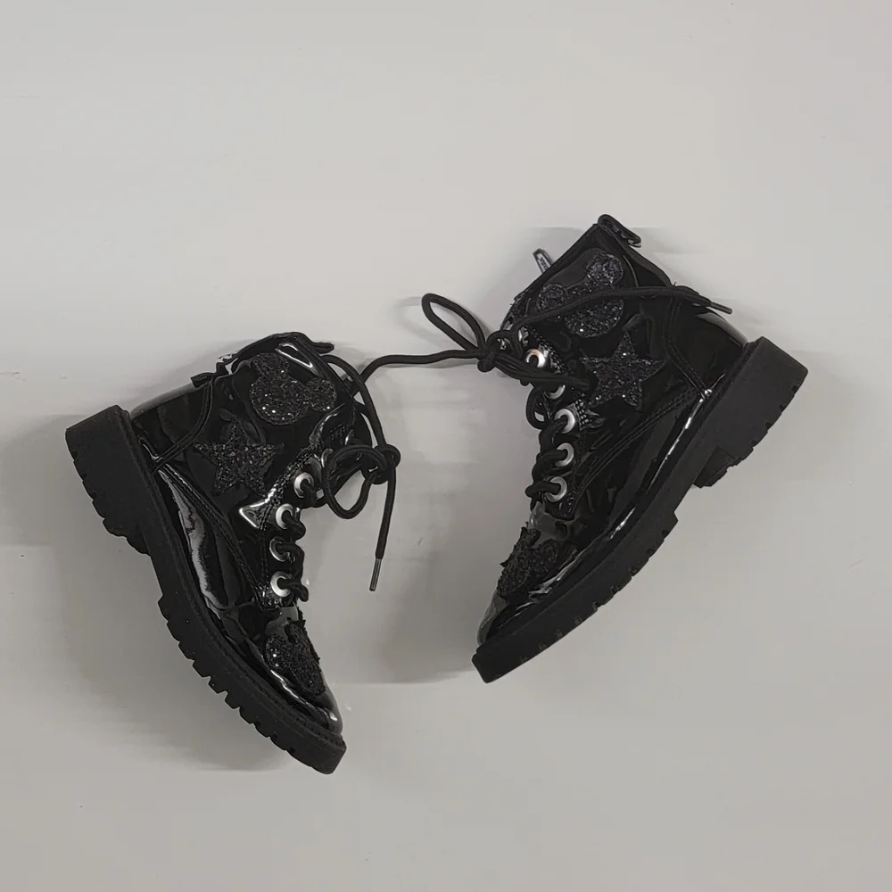 ZARA | Disney Mickey boots with sparkle design combat boots size 12